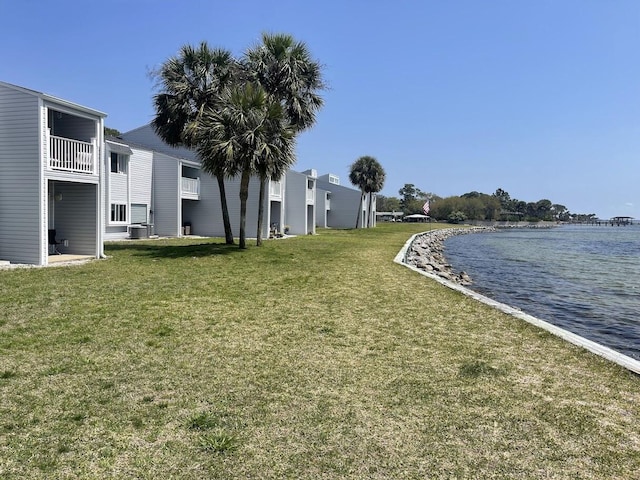 101 Old Ferry Rd Unit 5A, Shalimar, FL 32579 - view of yard with a balcony and a water view
