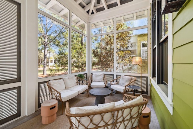 76 Tall Timber Ct, Santa Rosa Beach, FL 32459 - sunroom with an outdoor hangout area