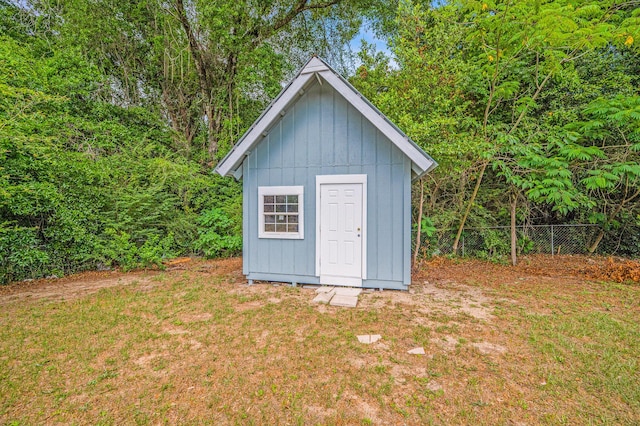 view of shed