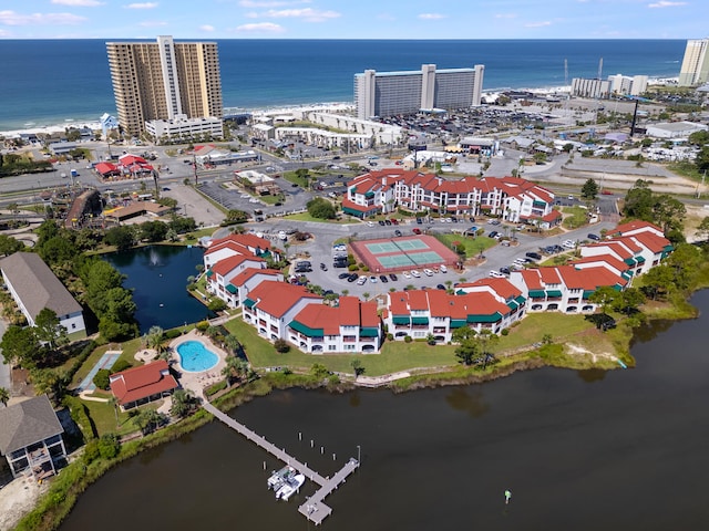 8730 Thomas Dr # 1210, Panama City Beach, FL 32408 - bird's eye view featuring a water view and a city view