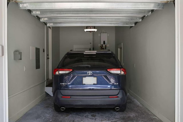 garage featuring baseboards