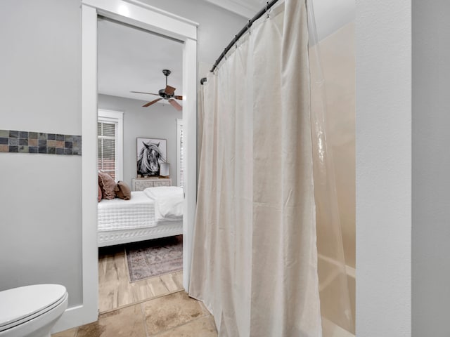 384 Carson Oaks Ln, Santa Rosa Beach, FL 32459 - ensuite bathroom featuring ceiling fan and toilet