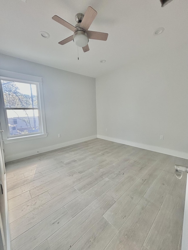 LOT11 E Georgie Pt, Washington, FL 32459 - unfurnished room with light wood-style floors, a ceiling fan, baseboards, and recessed lighting