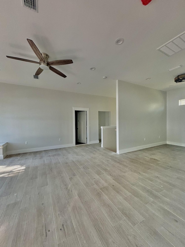 LOT11 E Georgie Pt, Washington, FL 32459 - spare room featuring light wood-type flooring, baseboards, ceiling fan, and recessed lighting