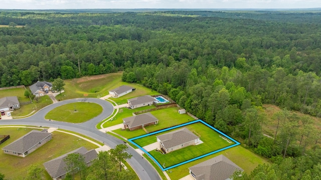 3060 Brandon Dunes Ln, Laurel Hill, FL 32567 - aerial overview of property's location with a heavily wooded area and property boundaries highlighted