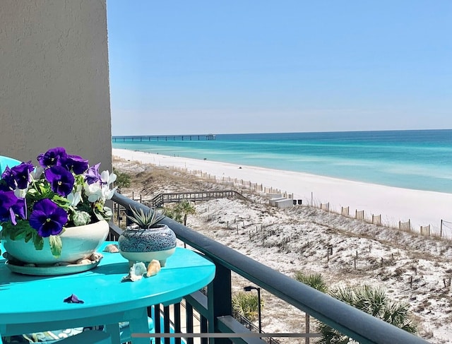 water view with a view of the beach