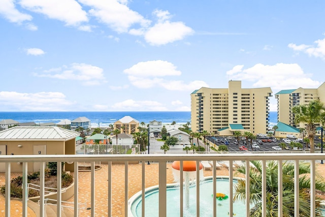 9860 S Thomas Dr Unit 501, Panama City Beach, FL 32408 - balcony with a jacuzzi and a water view