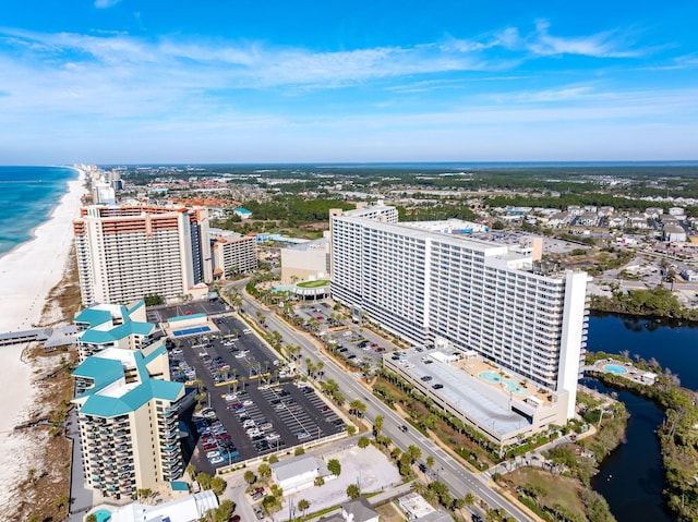 9860 S Thomas Dr Unit 501, Panama City Beach, FL 32408 - aerial view with a water view and a view of the beach