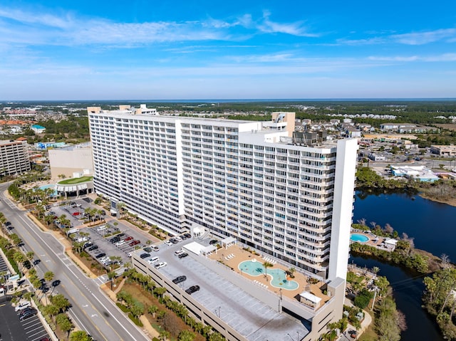 9860 S Thomas Dr Unit 501, Panama City Beach, FL 32408 - bird's eye view with a water view and a view of city