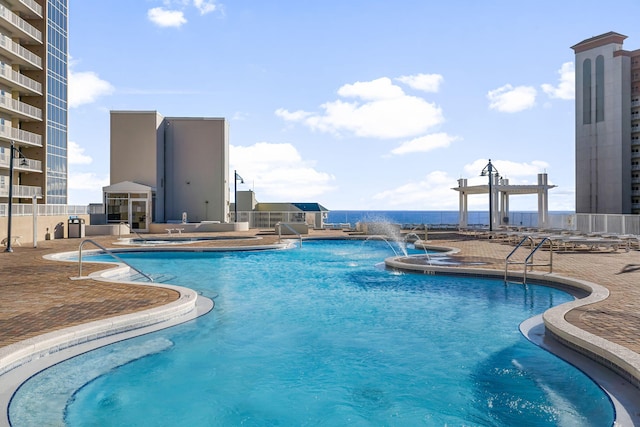 9860 S Thomas Dr Unit 501, Panama City Beach, FL 32408 - pool with a patio area