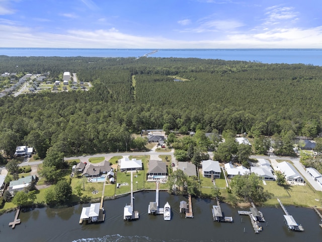 862 Bay Grove Rd, Freeport, FL 32439 - drone / aerial view featuring a view of trees, a residential view, and a water view