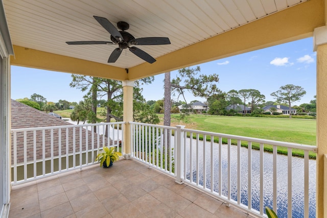 1124 Willowood Cir, Gulf Breeze, FL 32563 - balcony featuring ceiling fan and a water view