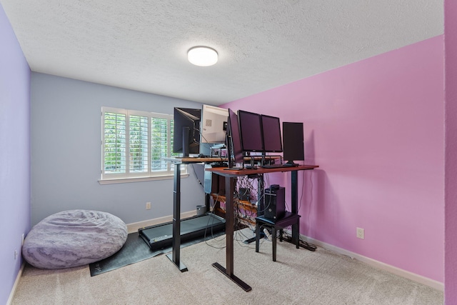 1124 Willowood Cir, Gulf Breeze, FL 32563 - workout area featuring carpet floors, baseboards, and a textured ceiling
