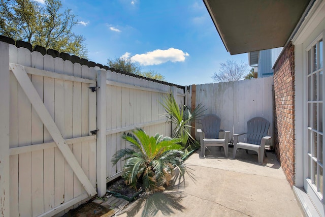 view of patio / terrace with a fenced backyard