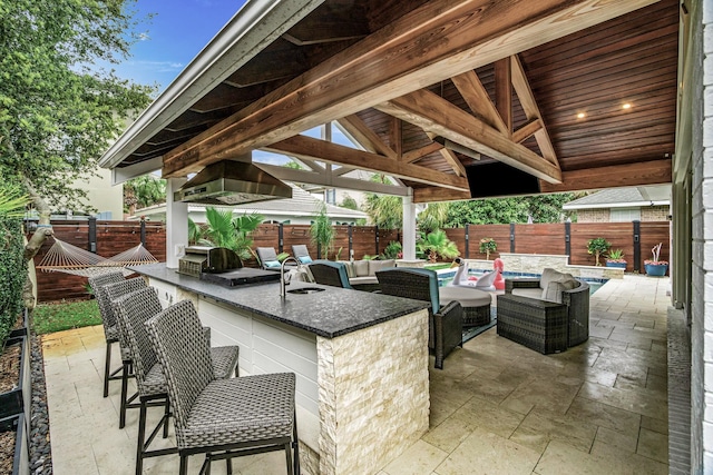 52 Secret Harbor Dr, Miramar Beach, FL 32550 - view of patio / terrace featuring an outdoor hangout area and a fenced backyard