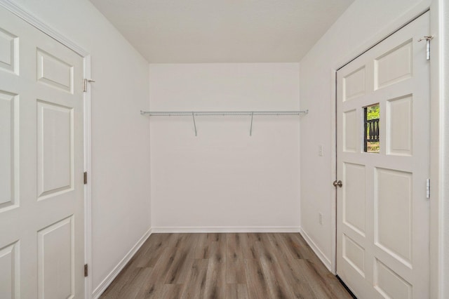 spacious closet featuring light wood-type flooring