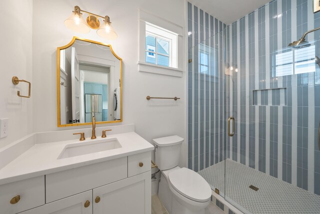 272 Beach Bike Way, Seacrest, FL 32461 - bathroom with toilet, vanity, and a shower stall
