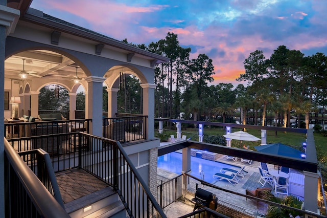 21 S Anchors Lake Dr, Santa Rosa Beach, FL 32459 - exterior space with a community pool and ceiling fan