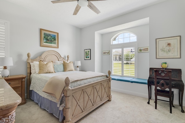 21 S Anchors Lake Dr, Santa Rosa Beach, FL 32459 - bedroom featuring light colored carpet, ceiling fan, and baseboards