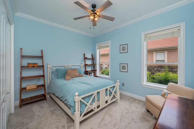 4594 Nautical Ct, Destin, FL 32541 - bedroom featuring baseboards, multiple windows, and ornamental molding