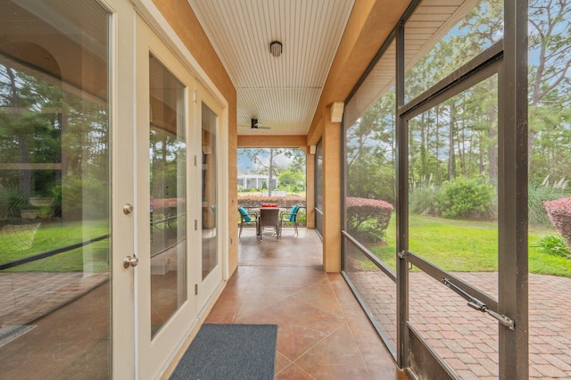 4594 Nautical Ct, Destin, FL 32541 - unfurnished sunroom with ceiling fan and french doors