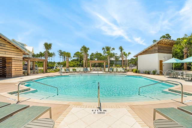 LOT35 String Lily Cv, Santa Rosa Beach, FL 32459 - community pool featuring a pergola and a patio