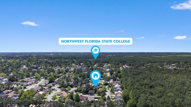 2106 Wilderness Path, Fort Walton Beach, FL 32547 - bird's eye view of a heavily wooded area