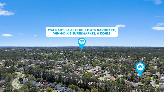 2106 Wilderness Path, Fort Walton Beach, FL 32547 - aerial perspective of suburban area featuring a heavily wooded area