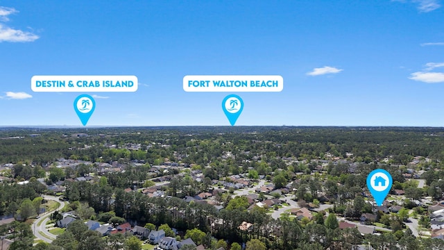 2106 Wilderness Path, Fort Walton Beach, FL 32547 - aerial perspective of suburban area with a forest