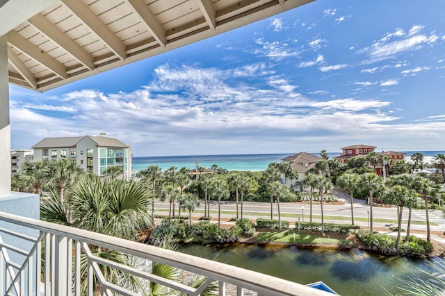 balcony with a water view