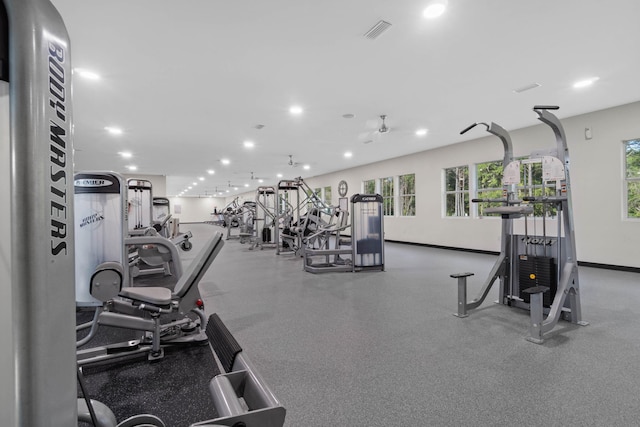730 Cornelia St, Freeport, FL 32439 - workout area with recessed lighting and baseboards