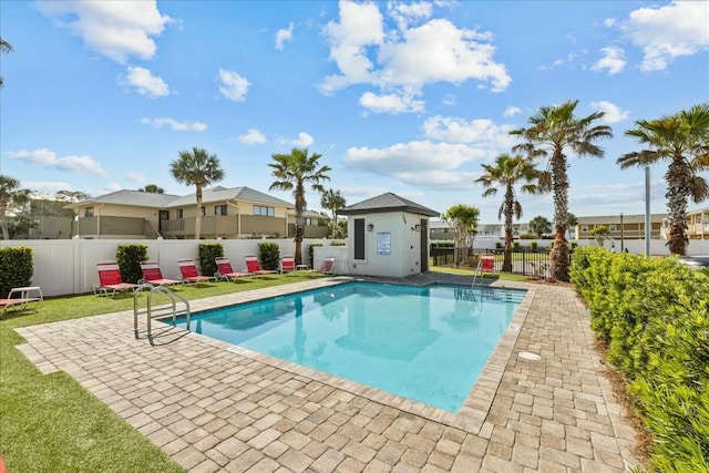 186 Ciboney St, Miramar Beach, FL 32550 - community pool featuring a fenced backyard, a residential view, and a patio area