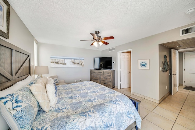 10509 Front Beach Rd Unit 406, Panama City Beach, FL 32407 - bedroom featuring a ceiling fan, baseboards, visible vents, and light tile patterned flooring