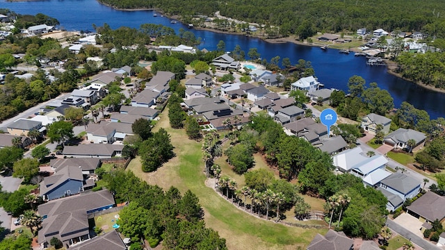 317 Turtle Cv, Panama City Beach, FL 32413 - aerial view with a water view and a residential view