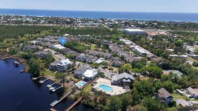317 Turtle Cv, Panama City Beach, FL 32413 - aerial view featuring a water view and a residential view