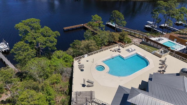 317 Turtle Cv, Panama City Beach, FL 32413 - drone / aerial view with a water view