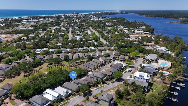 317 Turtle Cv, Panama City Beach, FL 32413 - bird's eye view with a residential view and a water view