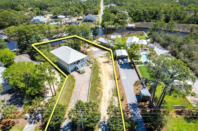 1158 Mack Bayou Rd, Santa Rosa Beach, FL 32459 - bird's eye view featuring a water view