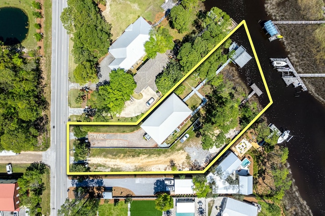 1158 Mack Bayou Rd, Santa Rosa Beach, FL 32459 - drone / aerial view featuring a water view