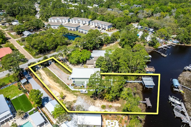 1158 Mack Bayou Rd, Santa Rosa Beach, FL 32459 - birds eye view of property with a water view