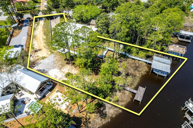 1158 Mack Bayou Rd, Santa Rosa Beach, FL 32459 - drone / aerial view featuring a water view