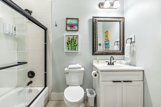 1158 Mack Bayou Rd, Santa Rosa Beach, FL 32459 - full bath with toilet, shower / bath combination with glass door, vanity, and baseboards