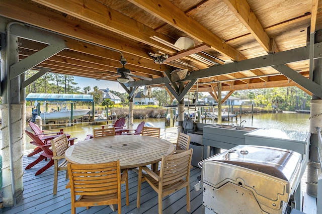 1158 Mack Bayou Rd, Santa Rosa Beach, FL 32459 - view of dock with a water view and boat lift