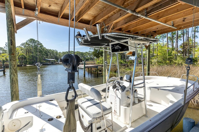 1158 Mack Bayou Rd, Santa Rosa Beach, FL 32459 - view of dock with a water view and boat lift