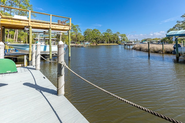 1158 Mack Bayou Rd, Santa Rosa Beach, FL 32459 - view of dock featuring a water view and boat lift