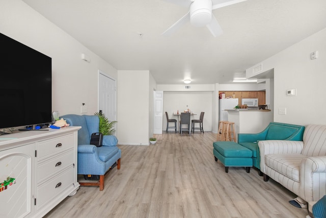 4010 Dancing Cloud Ct Unit 391, Destin, FL 32541 - living area featuring light wood-style flooring and a ceiling fan