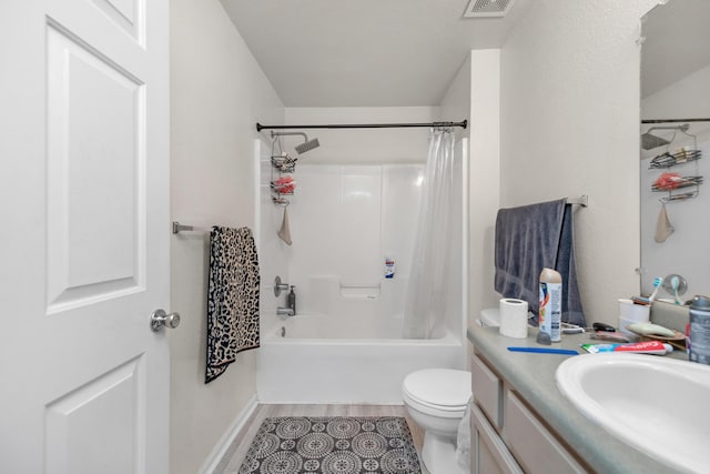 4010 Dancing Cloud Ct Unit 391, Destin, FL 32541 - bathroom with vanity, wood finished floors, shower / tub combo with curtain, and toilet