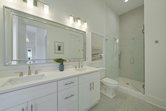 80 Sea Croft Dr, Santa Rosa Beach, FL 32459 - full bath featuring double vanity, a sink, a stall shower, and toilet