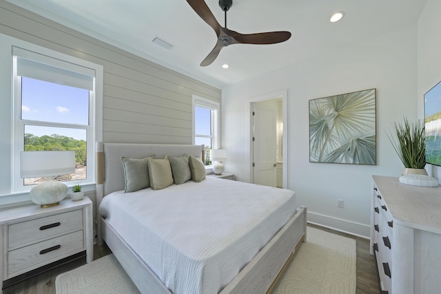 80 Sea Croft Dr, Santa Rosa Beach, FL 32459 - bedroom with baseboards, dark wood-style flooring, recessed lighting, and visible vents