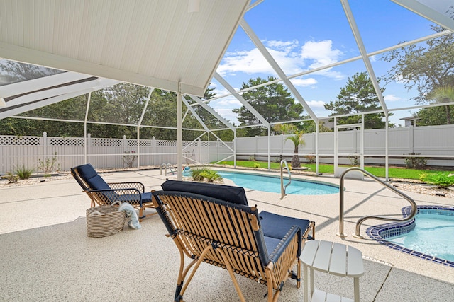 34 Debbie Ln, Santa Rosa Beach, FL 32459 - view of pool with a patio, a fenced backyard, and a lanai